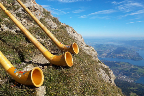 Photo of alpine horns